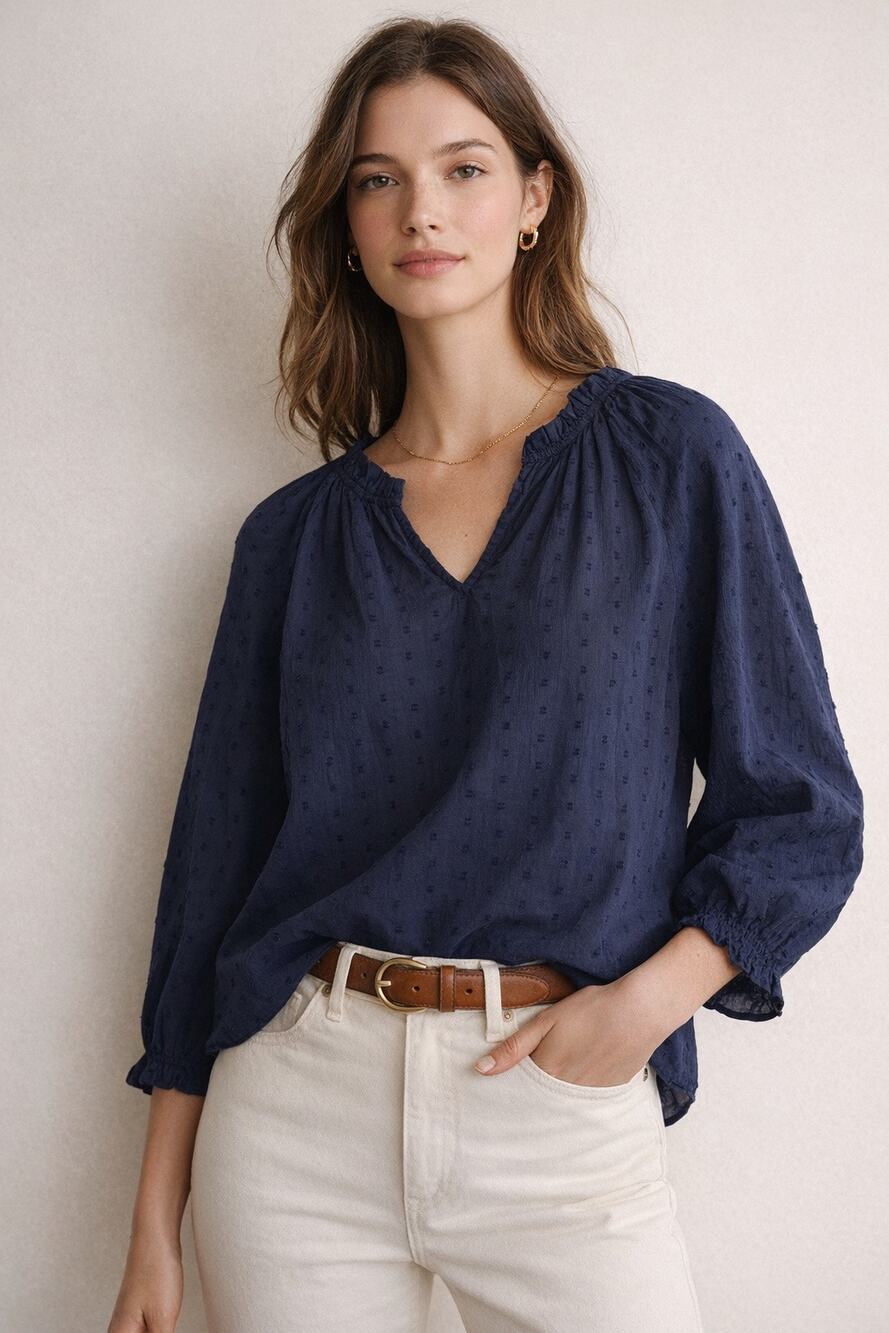 J Crew Novelty Artist Top Navy NWT
